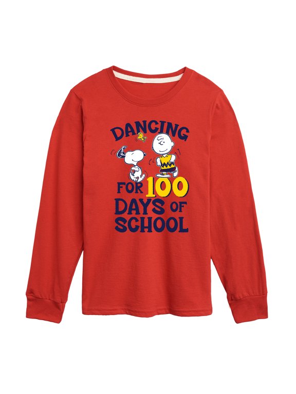 - Dancing For 100 Days Of School Boys' Long Sleeve Graphic T-Shirt