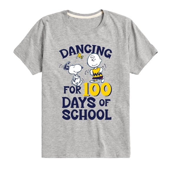 Peanuts - Dancing For 100 Days Of School - Toddler & Youth Short Sleeve Graphic T-Shirt