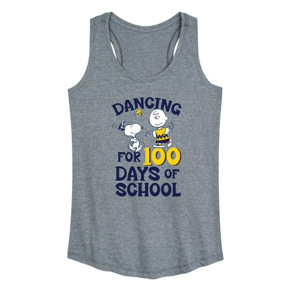 Peanuts - Dancing For 100 Days Of School - Women's Racerback Tank Top