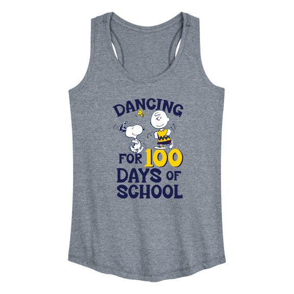 Peanuts - Dancing For 100 Days Of School - Women's Racerback Tank Top