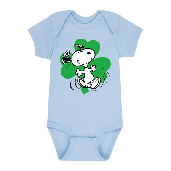 Peanuts - Dancing Snoopy Shamrock - Infant Baby One Piece