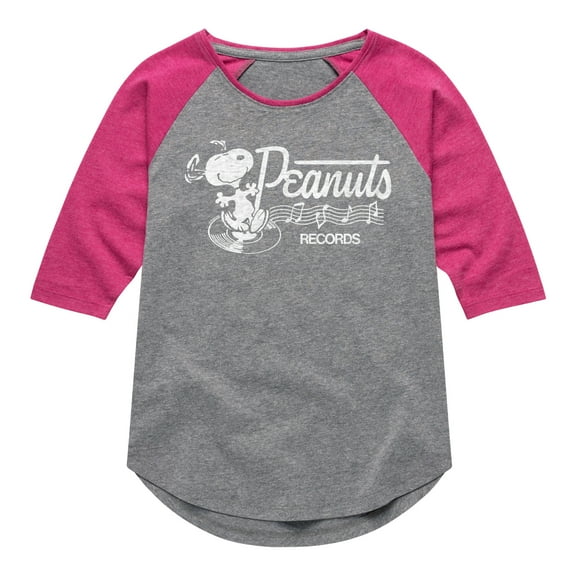Peanuts - Dancing Snoopy - Toddler & Youth Girls Raglan Graphic T-Shirt