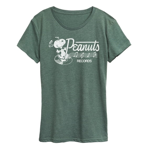 Peanuts - Snoopy Dancing Records Women's Short Sleeve Graphic T-Shirt