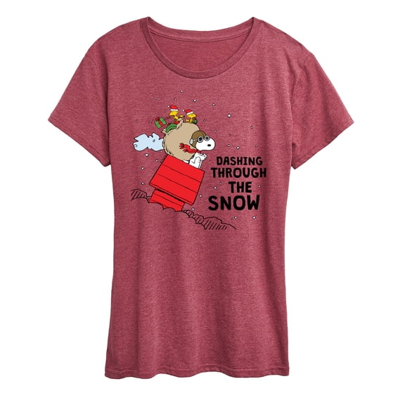 Peanuts - Dashing Through The Snow - Women's Short Sleeve Graphic T-Shirt