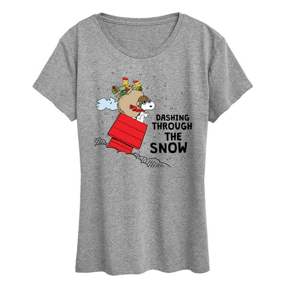 Peanuts - Dashing Through The Snow - Women's Short Sleeve Graphic T-Shirt