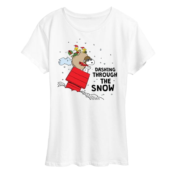 Peanuts - Dashing Through The Snow - Women's Short Sleeve Graphic T-Shirt