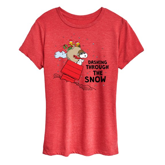 Peanuts - Dashing Through The Snow - Women's Short Sleeve Graphic T-Shirt