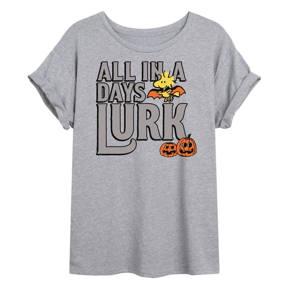 Peanuts - Days Lurk Art - Juniors Ideal Flowy Muscle T-Shirt