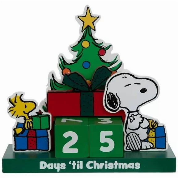Peanuts Days Till Christmas Countdown Calendar with Snoopy and Woodstock Holiday Décor