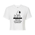 thumbnail image 1 of Peanuts - Dear Me Doing Great Job - Juniors Cropped Cotton Blend T-Shirt, 1 of 7