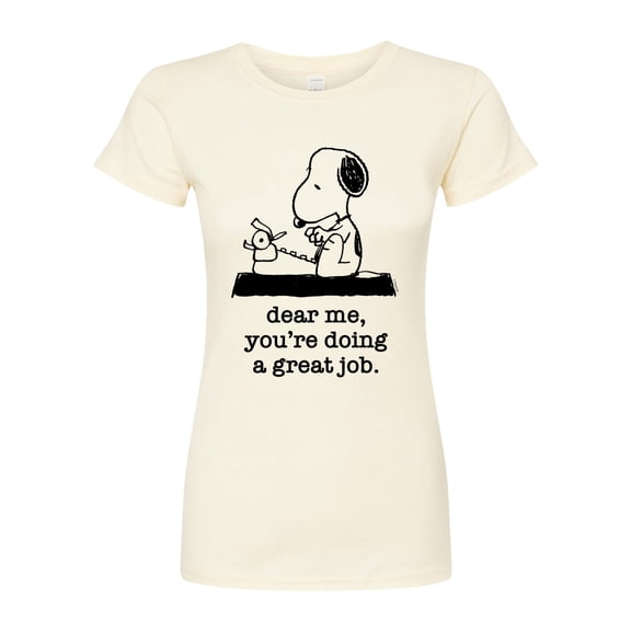 Peanuts - Dear Me Doing Great Job - Juniors Fitted Graphic T-Shirt