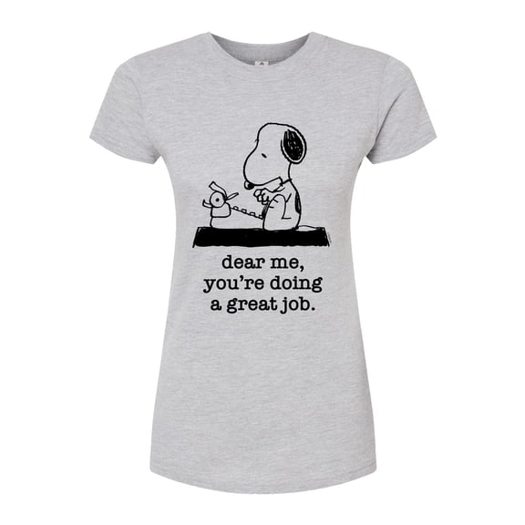Peanuts - Dear Me Doing Great Job - Juniors Fitted Graphic T-Shirt
