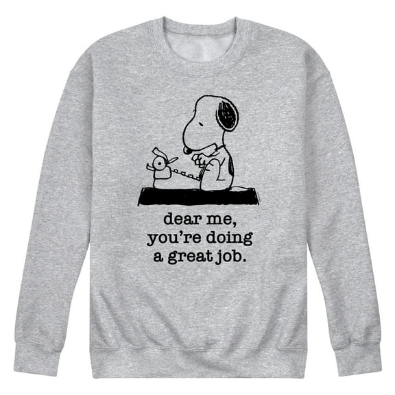 Peanuts - Dear Me Doing Great Job - Men's Crew Neck Fleece Pullover