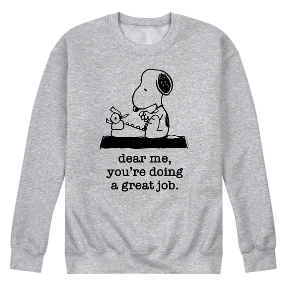 Peanuts - Dear Me Doing Great Job - Men's Crew Neck Fleece Pullover