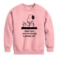 thumbnail image 1 of Peanuts - Dear Me Doing Great Job - Toddler & Youth Crewneck Fleece Sweatshirt, 1 of 5