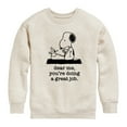 thumbnail image 1 of Peanuts - Dear Me Doing Great Job - Toddler & Youth Crewneck Fleece Sweatshirt, 1 of 6