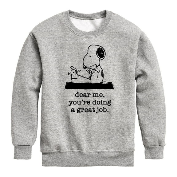 Peanuts - Dear Me Doing Great Job - Toddler & Youth Crewneck Fleece Sweatshirt