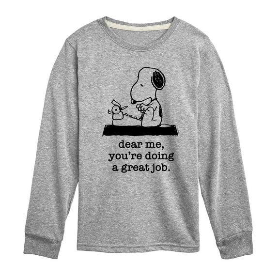 Peanuts - Dear Me Doing Great Job - Toddler & Youth Long Sleeve Graphic T-Shirt