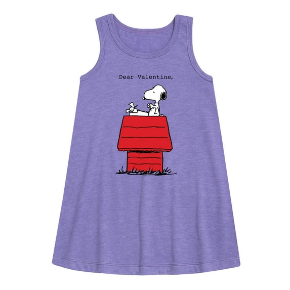 Peanuts - Dear Valentine Snoopy - Toddler and Youth Girls A-line Dress