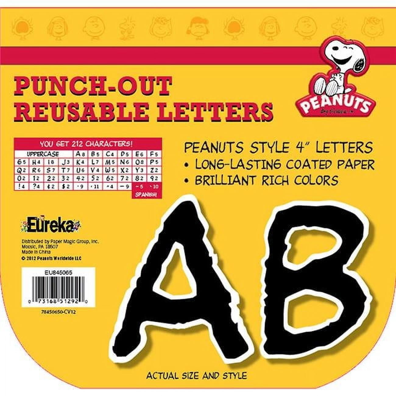Peanuts Deco Letters, Black - Pack of 3 - Walmart.com
