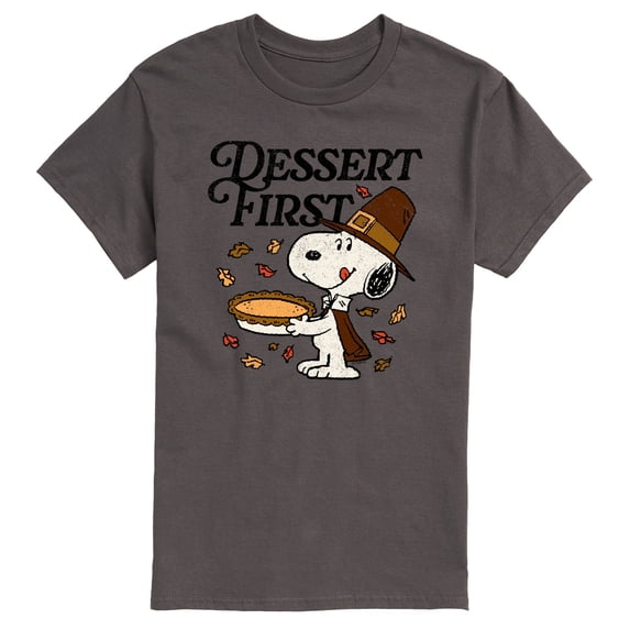 Peanuts - Dessert First Snoopy - Men's Short Sleeve Graphic T-Shirt