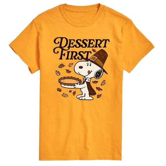 Peanuts - Dessert First Snoopy - Men's Short Sleeve Graphic T-Shirt