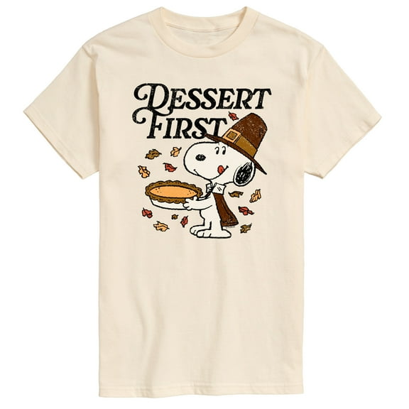 Peanuts - Dessert First Snoopy - Men's Short Sleeve Graphic T-Shirt