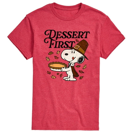 Peanuts - Dessert First Snoopy - Men's Short Sleeve Graphic T-Shirt