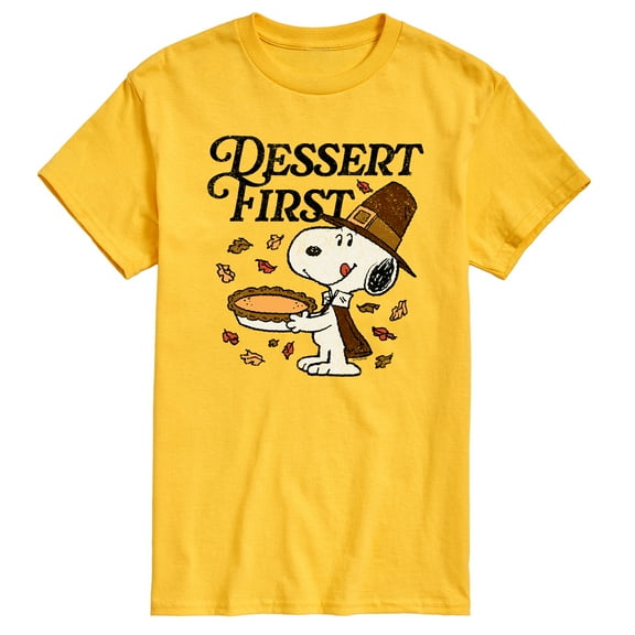 Peanuts - Dessert First Snoopy - Men's Short Sleeve Graphic T-Shirt