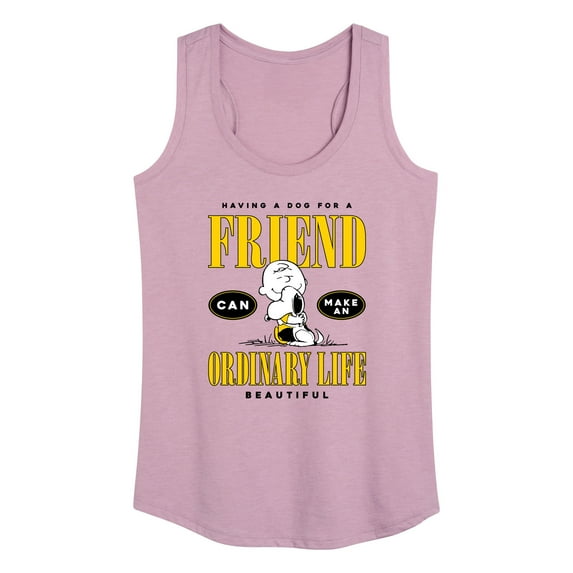 Peanuts - Dog Friend Make Ordinary Life Beautiful - Women's Racerback Tank Top