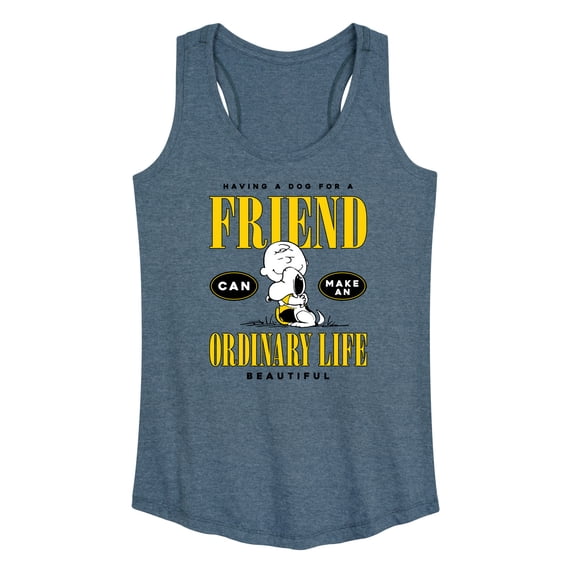 Peanuts - Dog Friend Make Ordinary Life Beautiful - Women's Racerback Tank Top