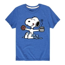 Peanuts - Donut Coffee Snoopy  - Toddler And Youth Short Sleeve Graphic T-Shirt