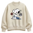 thumbnail image 1 of Peanuts - Donut Coffee Snoopy - Women's Oversized Fleece Crew Sweatshirt, 1 of 4
