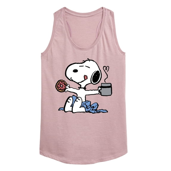 Peanuts - Donut Coffee Snoopy - Women's Racerback Graphic Tank