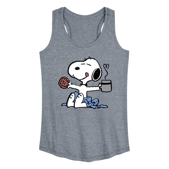 Peanuts - Donut Coffee Snoopy - Women's Racerback Graphic Tank