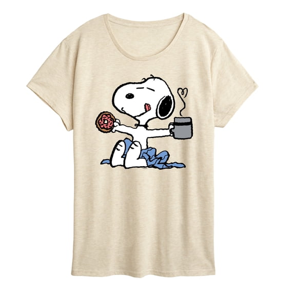 Peanuts - Donut Coffee Snoopy - Women's Short Sleeve Graphic T-Shirt
