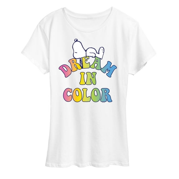Peanuts - Dream In Color - Ladies Short Sleeve Classic Fit Tee
