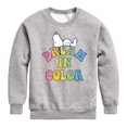 thumbnail image 1 of Peanuts - Dream In Color - Toddler & Youth Crewneck Fleece Sweatshirt, 1 of 6