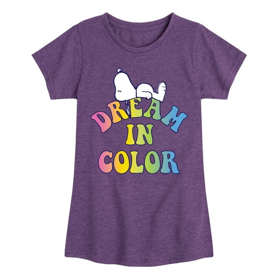 Peanuts - Dream In Color - Toddler & Youth Girls Short Sleeve Graphic T-Shirt