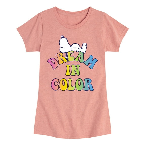 Peanuts - Dream In Color - Toddler & Youth Girls Short Sleeve Graphic T-Shirt