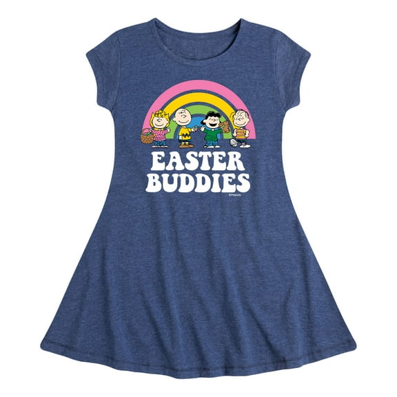 Peanuts - Easter Buddies - Girls Fit And Flare Cap Sleeve Dress