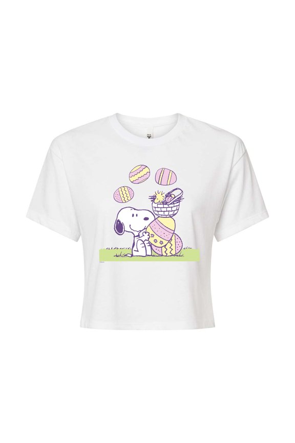 - Easter Comic Panel - Juniors Cropped Graphic T-Shirt