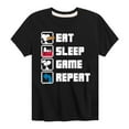 thumbnail image 1 of Peanuts - Eat Sleep Game Snoopy - Toddler & Youth Short Sleeve Graphic T-Shirt, 1 of 6