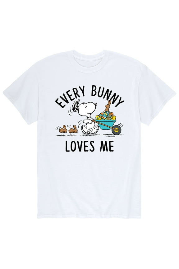 - Every Bunny Loves Me - Snoopy and Woodstock - Easter - Men's Short Sleeve Graphic T-Shirt