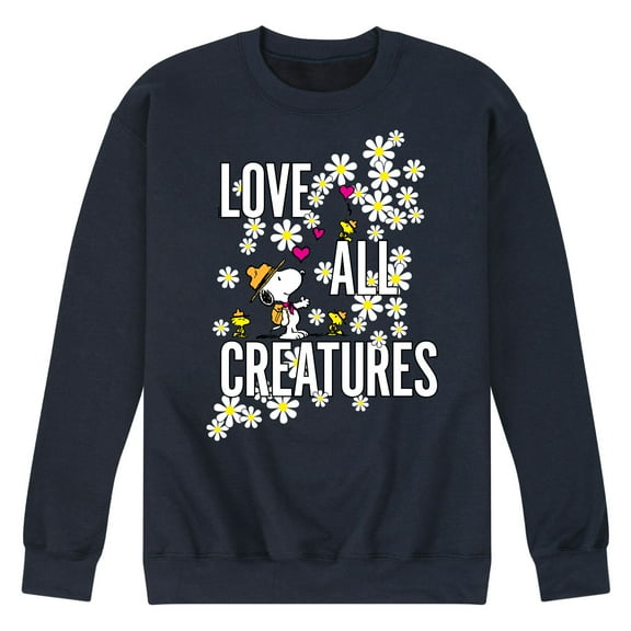 Peanuts - Explorer Snoopy Men's Long Sleeve Adventurous Camper Fleece Sweatshirts