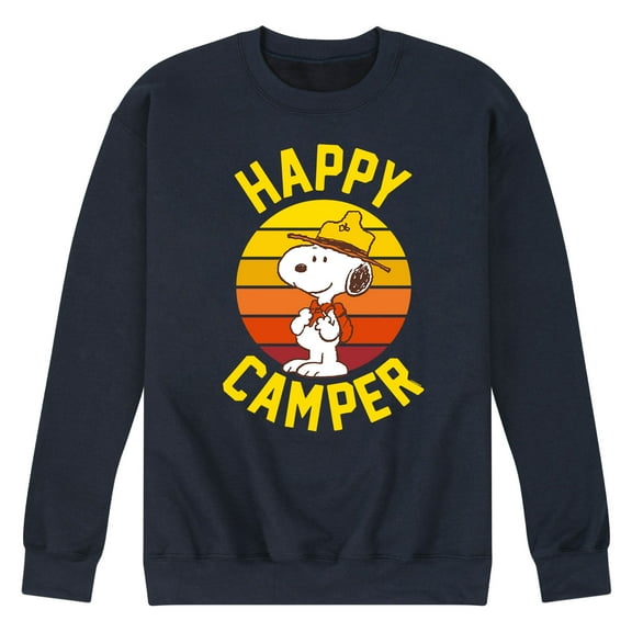 Peanuts - Explorer Snoopy Men's Long Sleeve Adventurous Camper Fleece Sweatshirts