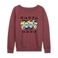 thumbnail image 1 of Peanuts - Fa La La - Women's French Terry Long Sleeve Pullover, 1 of 5