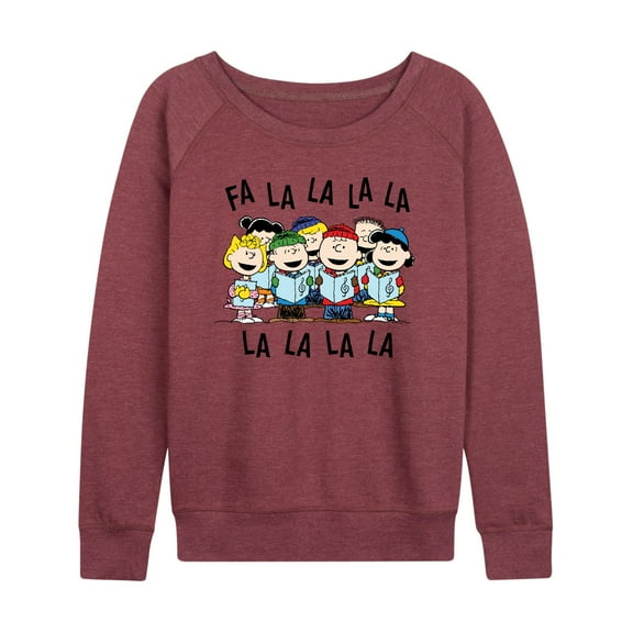 Peanuts - Fa La La - Women's French Terry Long Sleeve Pullover