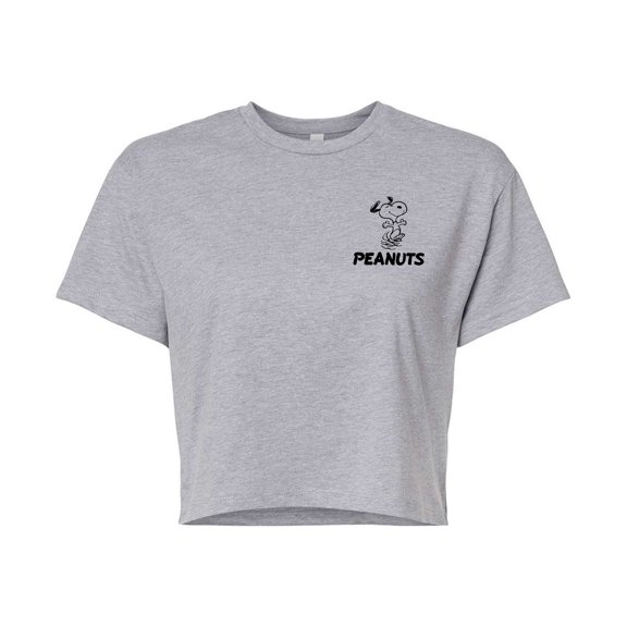 Peanuts - Faces - Juniors Cropped Graphic T-Shirt