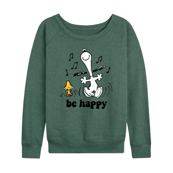 Peanuts - Faces of Snoopy -Women's Lightweight French Terry Long Sleeve Shirt